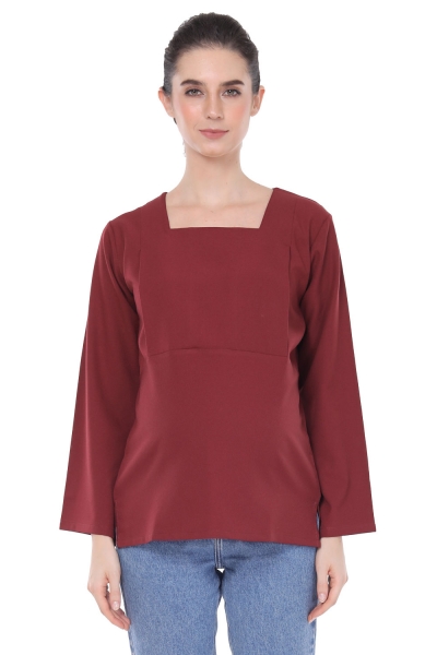 Marry Blouse in Seal Brown